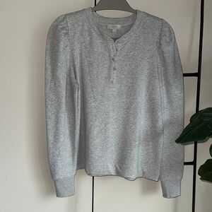 LOFT Heather Gray Crew Neck Sweater